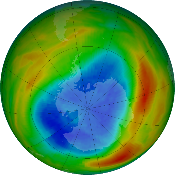 Antarctic ozone map for 18 September 1983